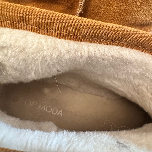 Top Moda Chunky Tan Suede Ankle Boots size 7 women’s - Picture 2 of 6